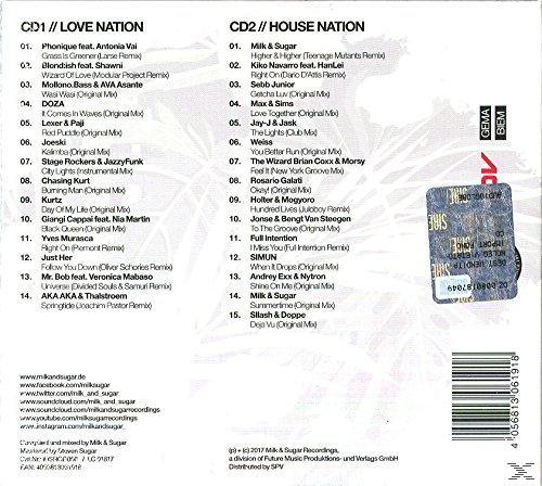 Rückseite einer CD-Hülle mit Titellisten und Logos. Ein Sicherheitsaufkleber ist vorhanden.