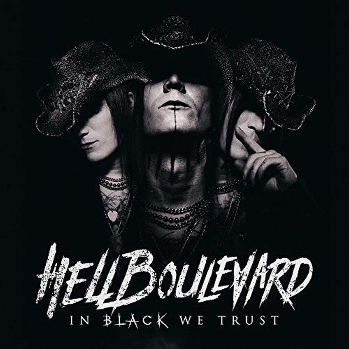 Fekete-fehér album borító három arccal és a HellBoulevard zenekar nevével.