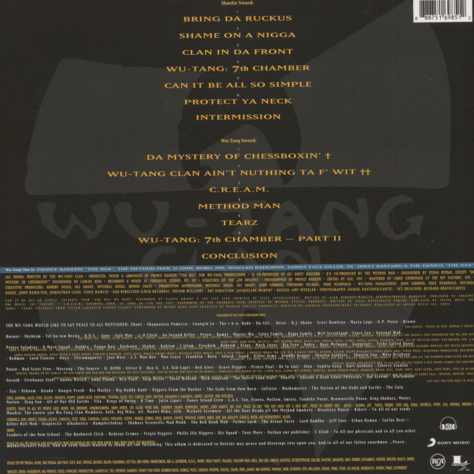 Album cover with song titles and credits. Black and white with text.
