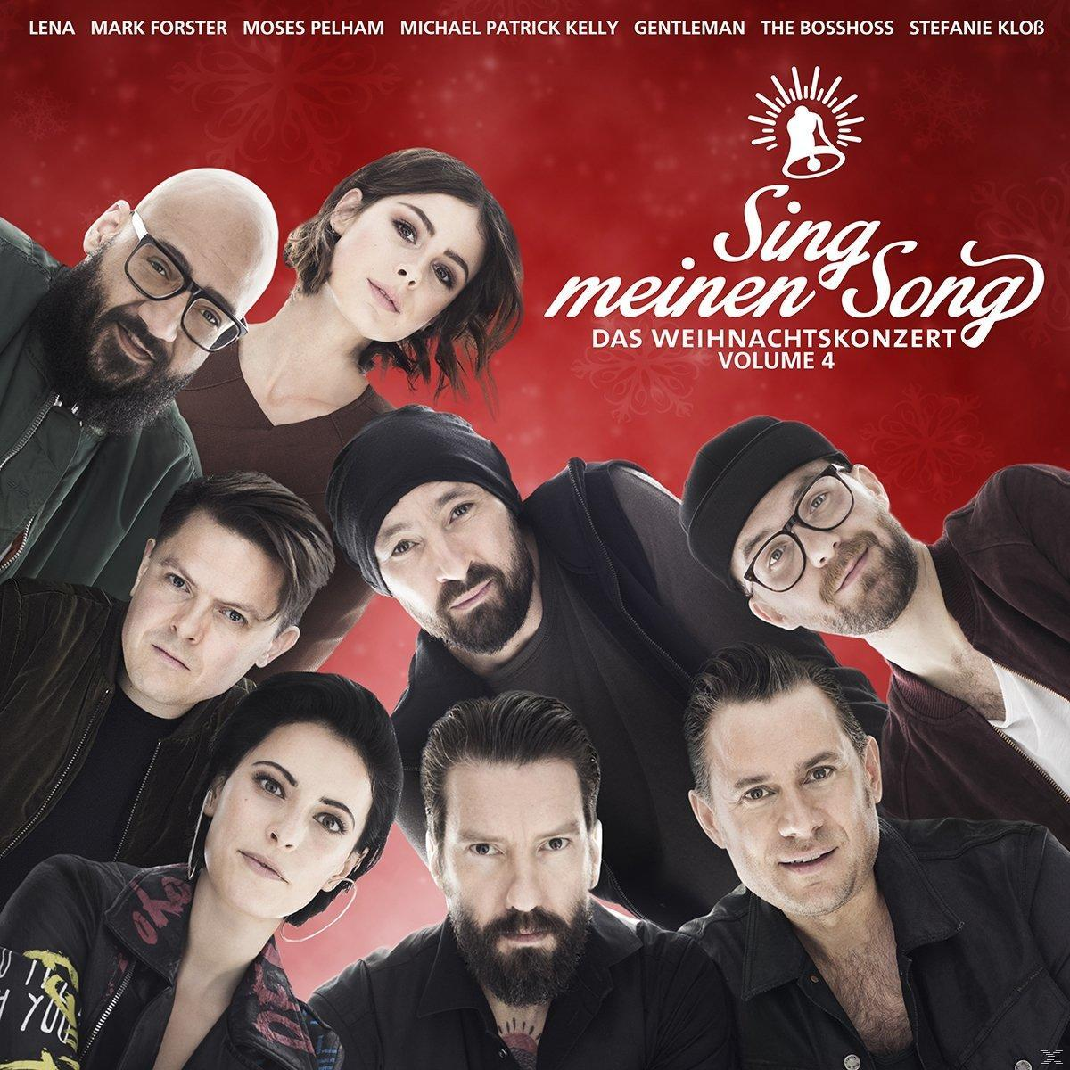Albumcover mit mehreren Personen, Text und einem rot-weiß-goldenen Design.