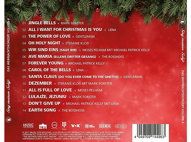 Thumbnail - VARIOUS - Sing meinen Song-Das Weihnachtskonzert Vol.4 (CD)
