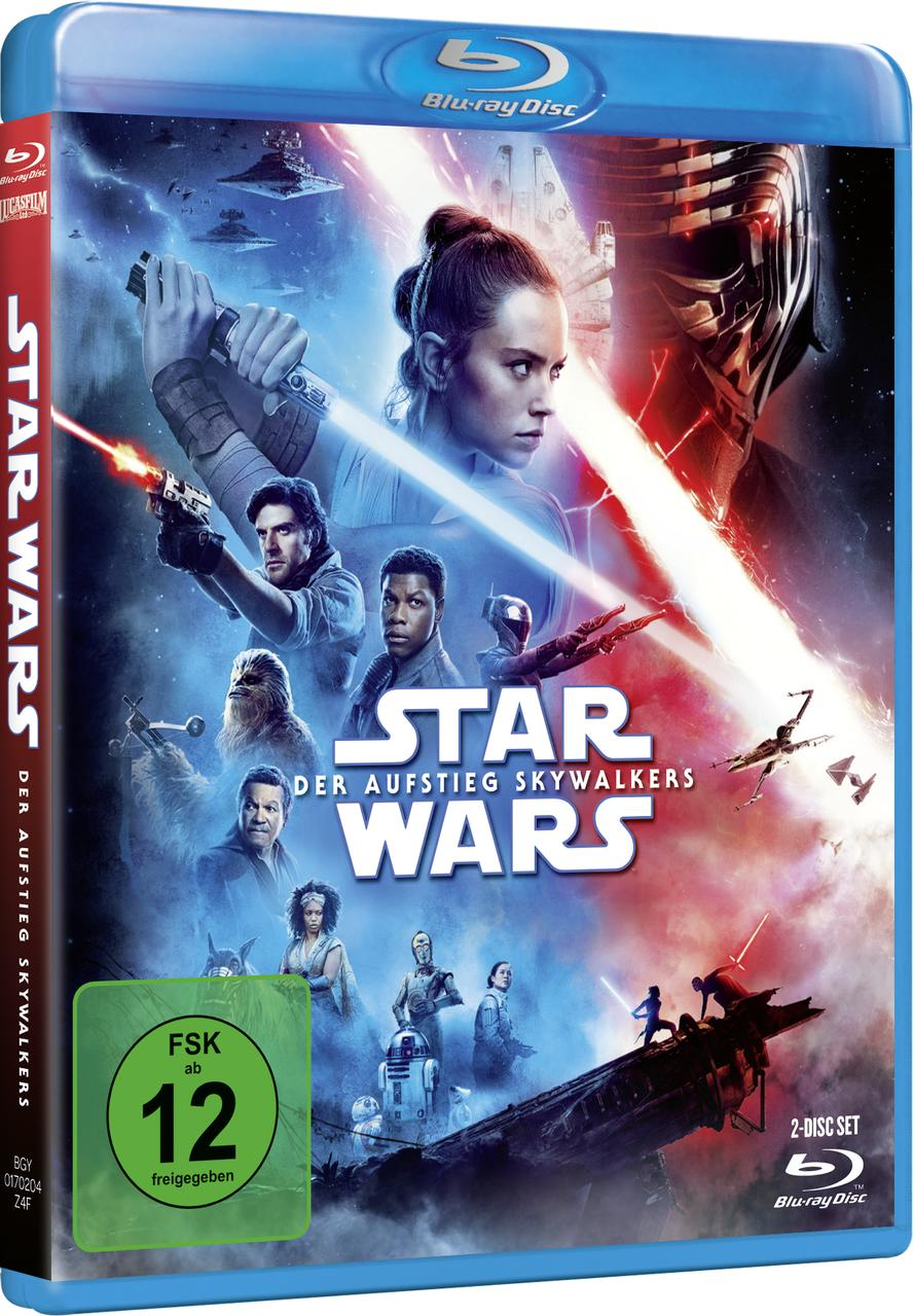 Blu-ray-Disc-Box für Star Wars: Der Aufstieg Skywalkers. Mit Rey, Kylo Ren und anderen Charakteren.