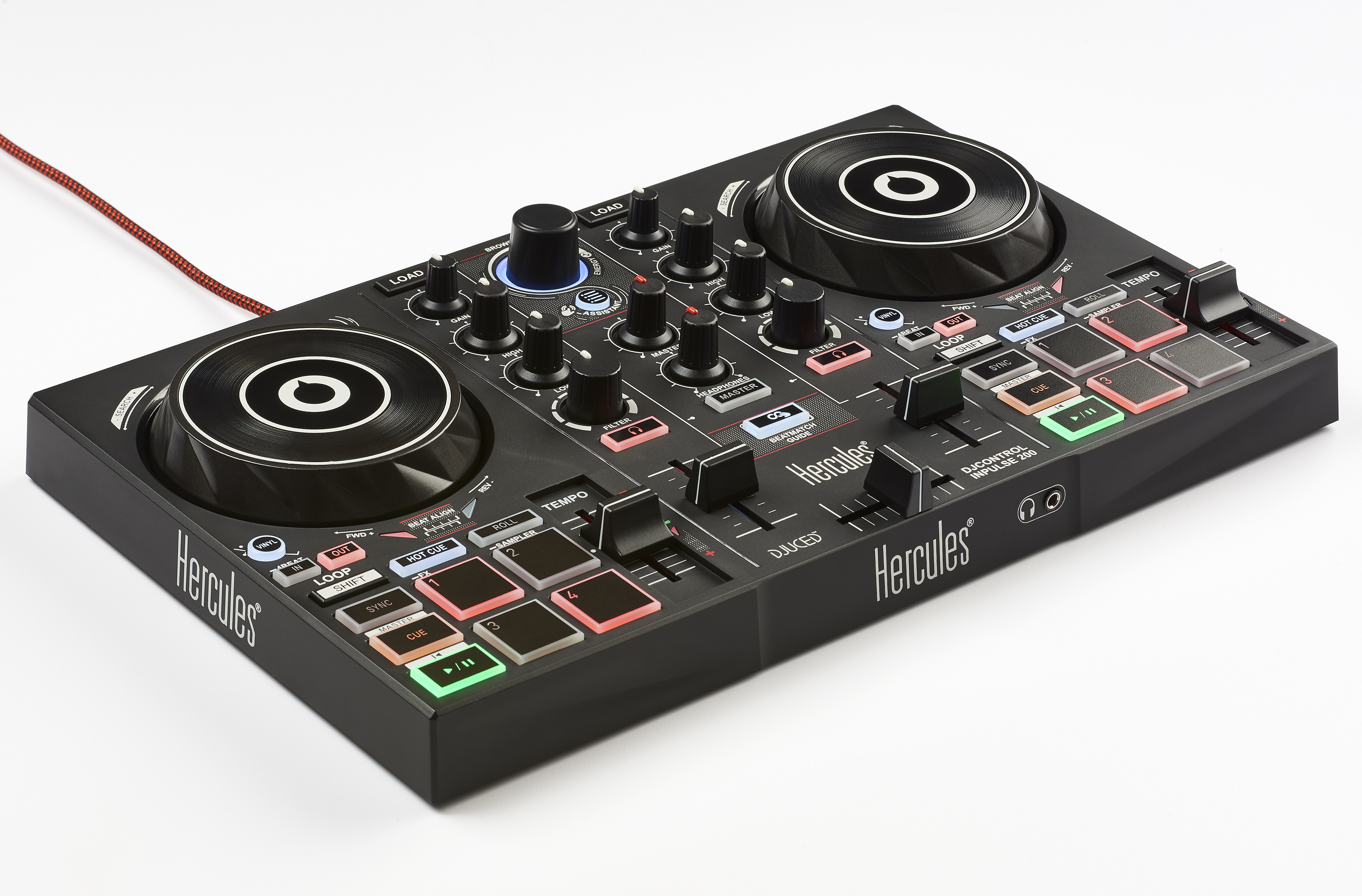 HERCULES Inpulse 200 DJ Controller, Schwarz