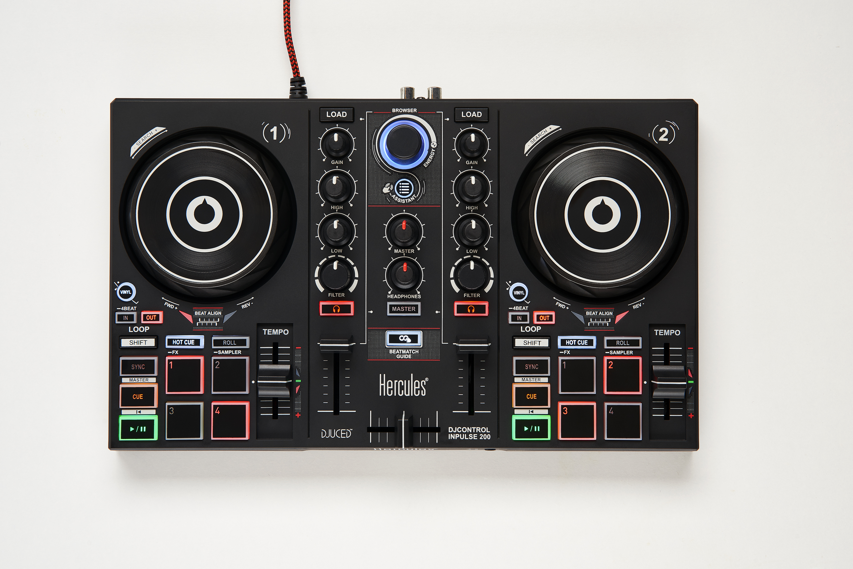 HERCULES Inpulse 200 DJ Controller, Schwarz
