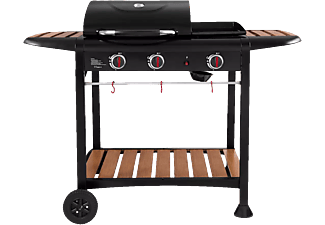 OHMEX BBQ-4343PLA - Barbecue a gas (Nero/Legno)