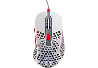 XTRFY M4 RGB Retro Edition - Gaming Mouse, Cablato, Ottica con LED, 16.000 CPI, Bianco/grigio