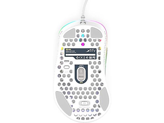 CHERRY M4 RGB - Souris Gaming, Filaire, Optique avec diodes électroluminescentes, 16.000 CPI, Blanc