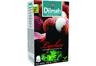 DILMAH Lychee aromás fekete tea, aromazáró dobozban, 20*1,5g