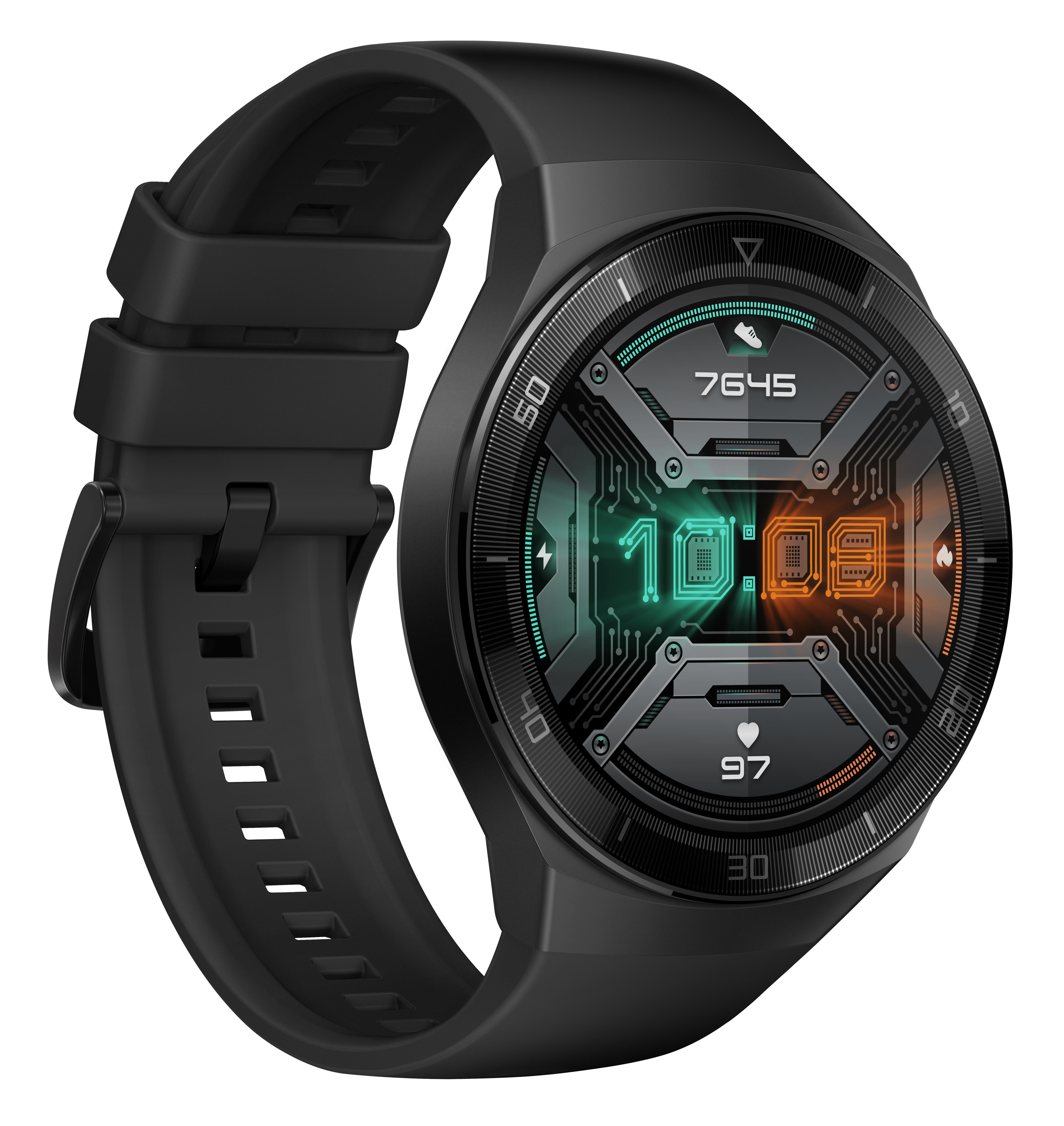 HUAWEI Huawei Watch GT 2e Smartwatch Metall, Kunststoff Fluorelastomer/Thermoplastisches Polyurethan, 140-210 mm, Graphite Black