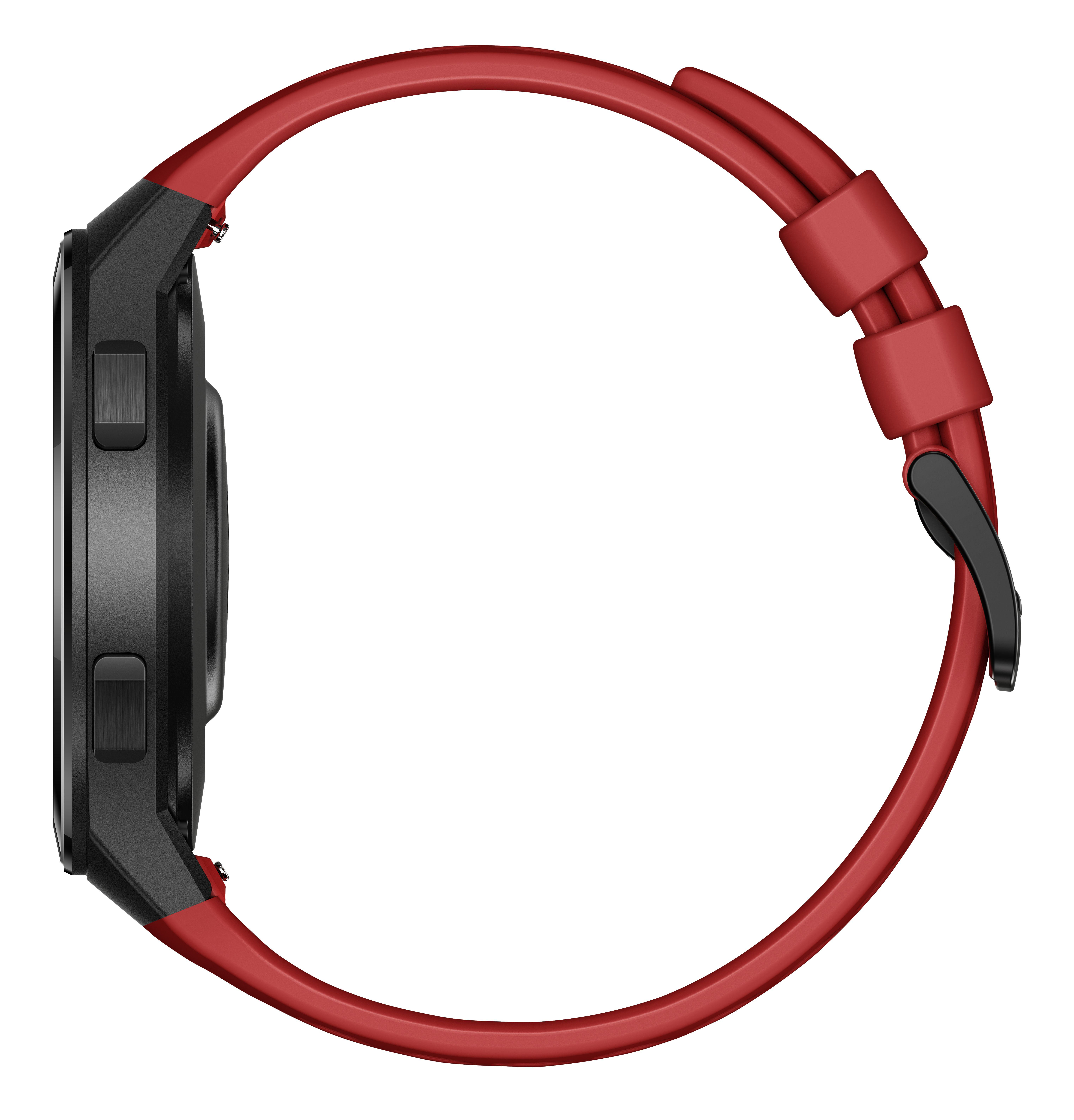 HUAWEI Huawei Watch GT 2e (Hector B19R) Smartwatch Metall, Kunststoff Fluorelastomer/Thermoplastisches Polyurethan, 140-210 mm, Lava Red