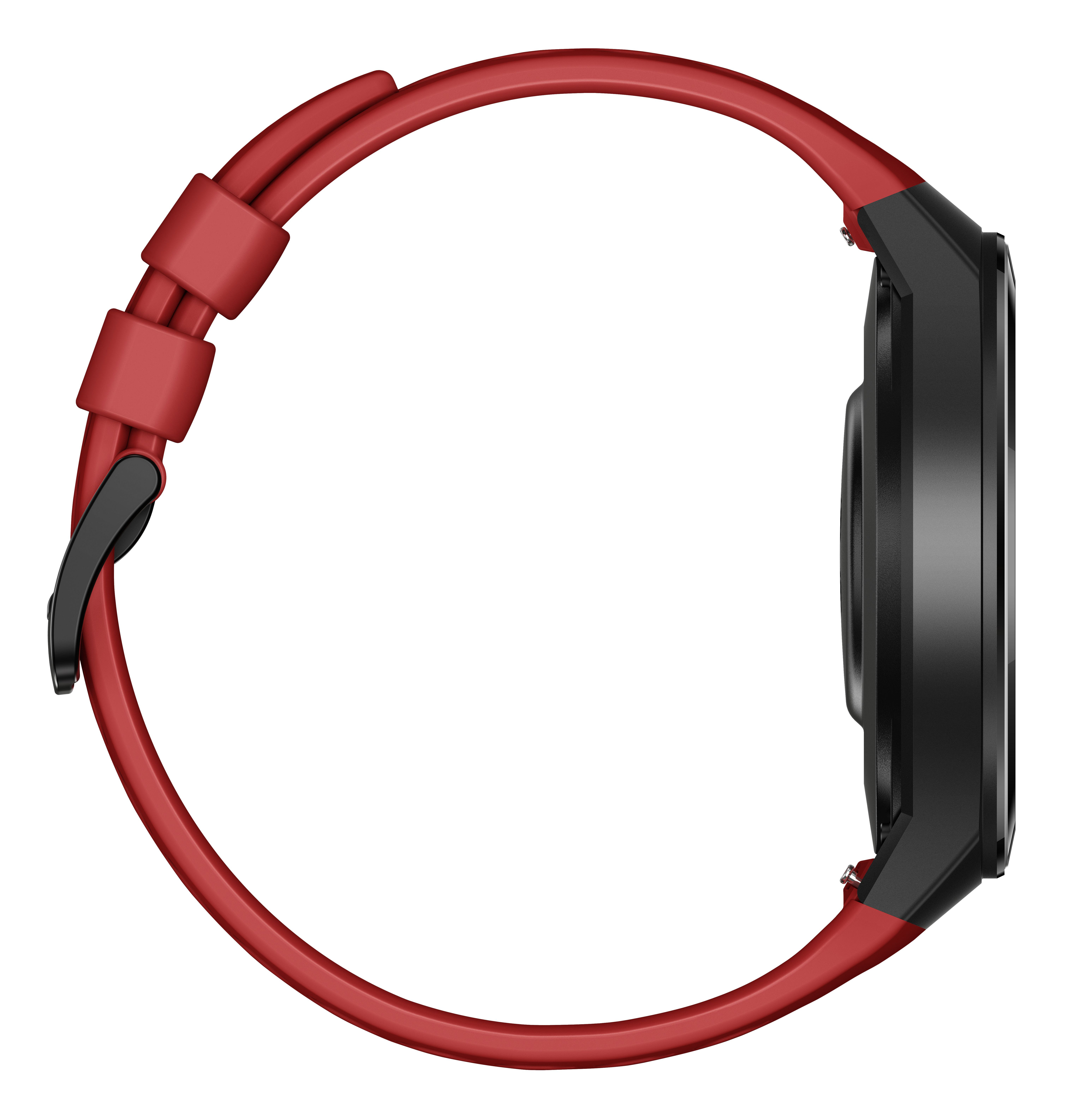HUAWEI Huawei Watch GT 2e (Hector B19R) Smartwatch Metall, Kunststoff Fluorelastomer/Thermoplastisches Polyurethan, 140-210 mm, Lava Red