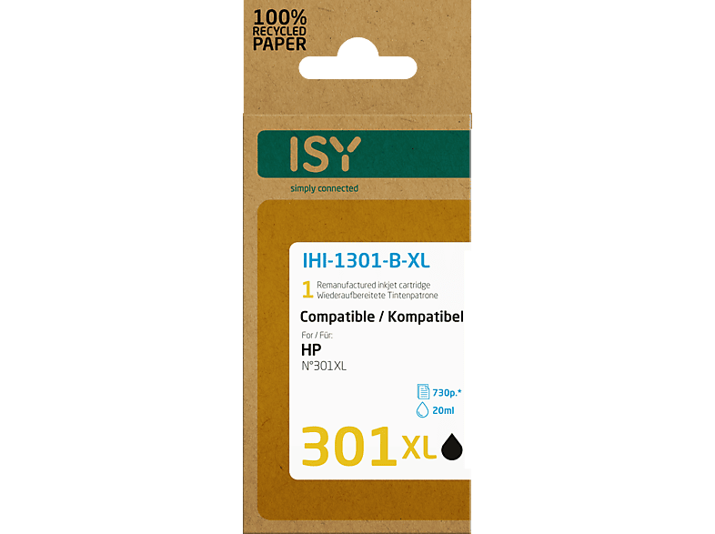 Isy Ihi 1301 B Xl Tintenpatrone Schwarz Mediamarkt