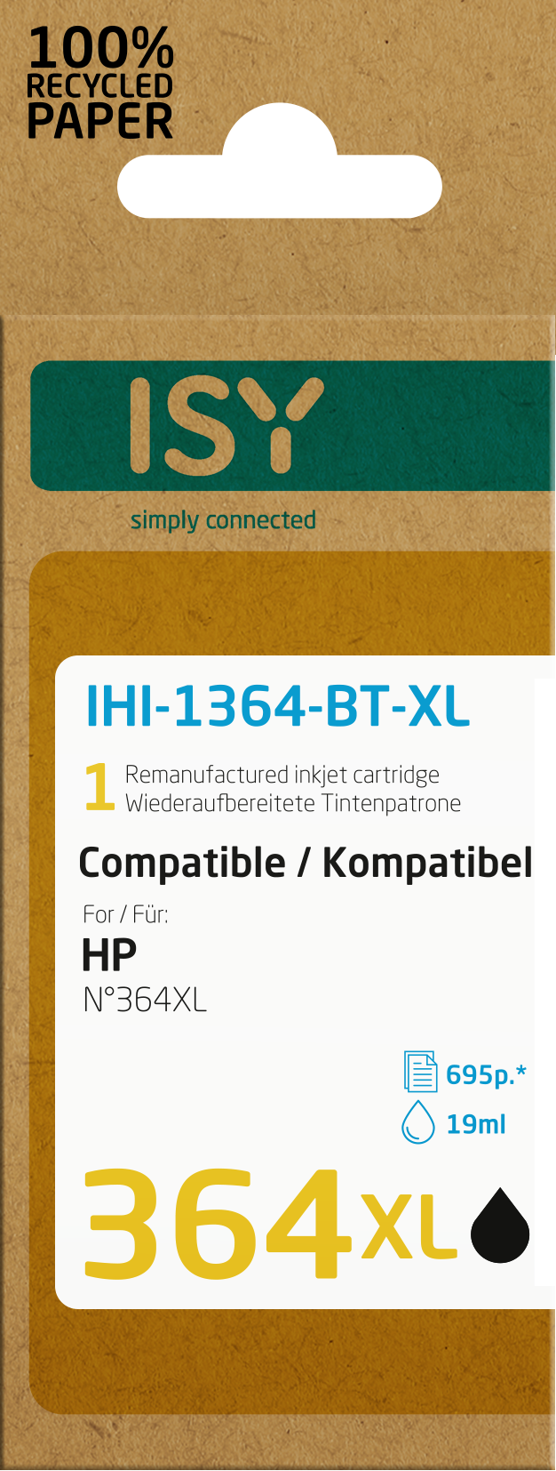 Tintenpatrone IHI-1364-BT-XL Schwarz ISY