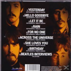 CD-hoes met Beatles-portretten en tracklist: Yesterday, Hello Goodbye, Let It Be, Rain, For No One, Across The Universe, She Loves You.