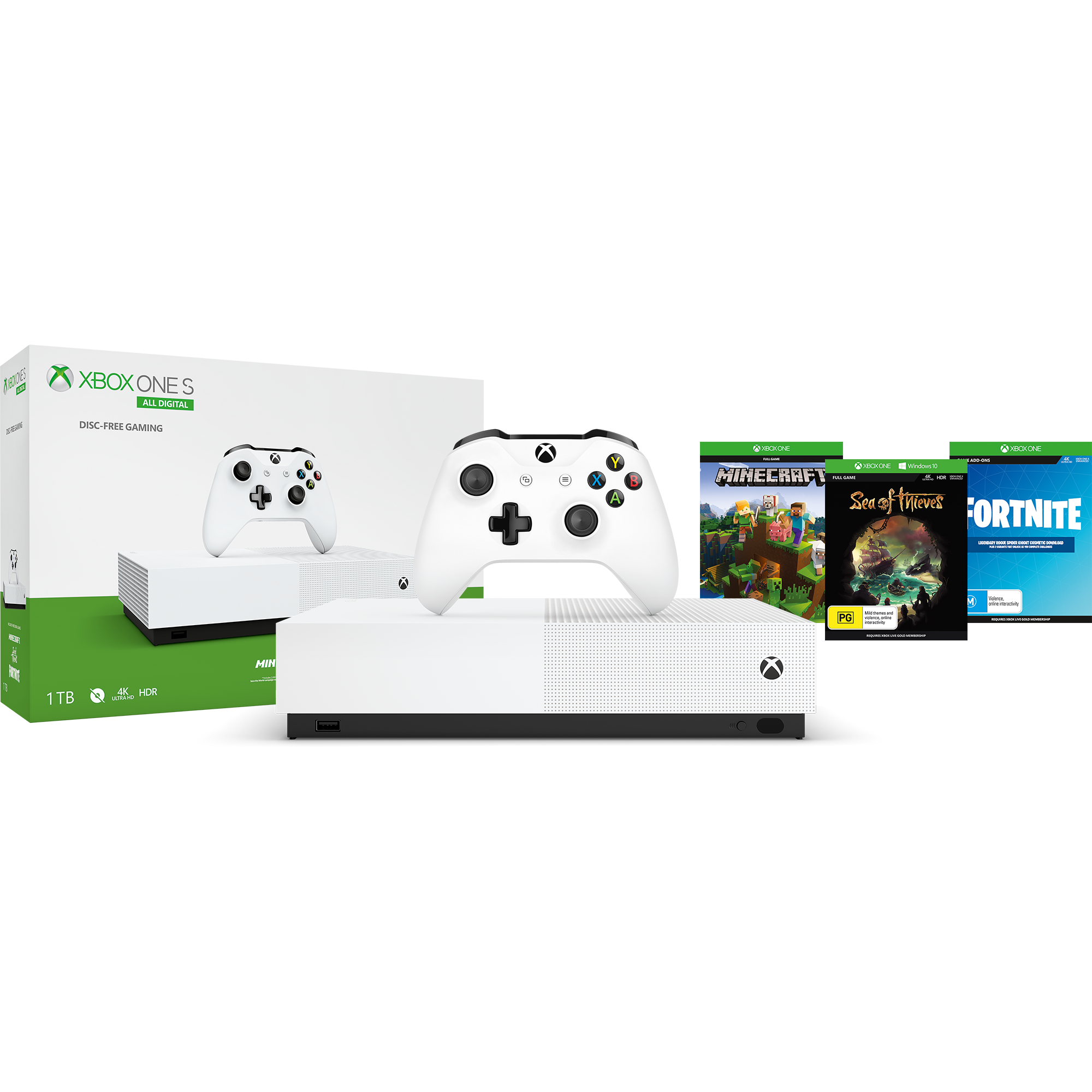MICROSOFT Xbox One S 1TB All Digital/Fortnite Oyun Konsolu 