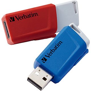 VERBATIM 32 GB Store 'n' Click USB-Stick, USB-A 3.2 Gen 1, R80/W25 MB/s, Rot/Blau