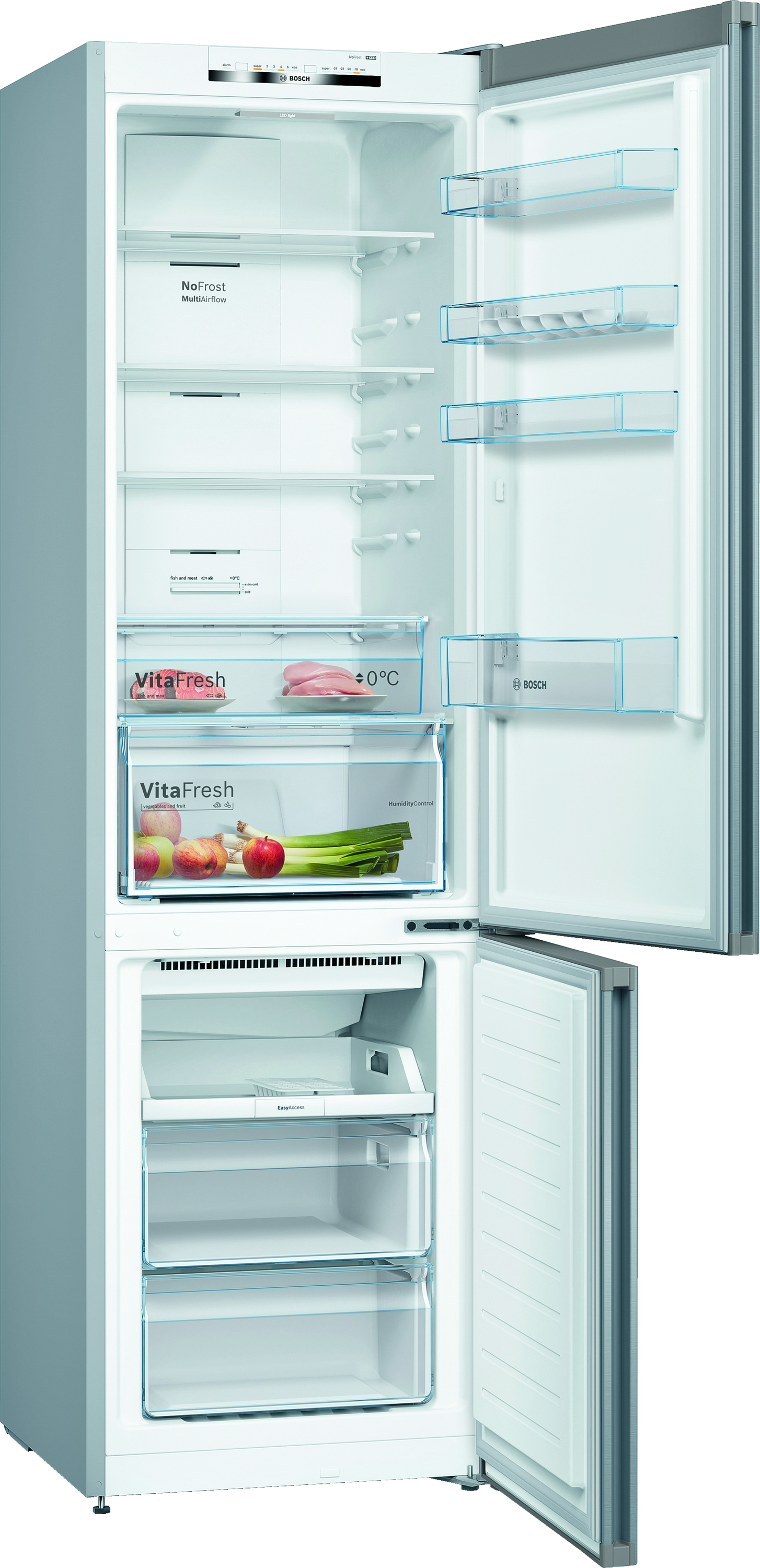 BOSCH KGN 392 IDA Serie 4 Kühlgefrierkombination (D, 400 l, 2030 mm hoch, Edelstahl/Chrome-Inox Metallic)