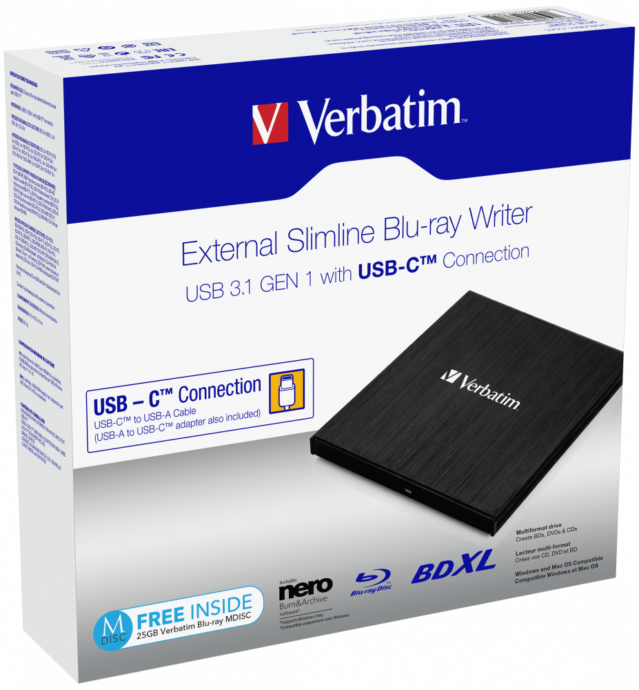 Slimline extern VERBATIM Brenner Blu-ray