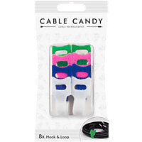 CABLE CANDY Kabel Management Hook&Loop 8 Stk., grün/pink/blau/weiß (CC029)