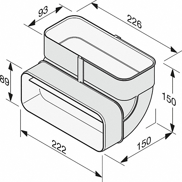MIELE DFK-BVK 90 Flachkanalbogen
