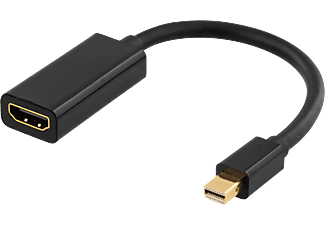 DELTACO Mini DisplayPort till HDMI-adapter med ljud, guldpläterad, 4K, 0,2m - Svart