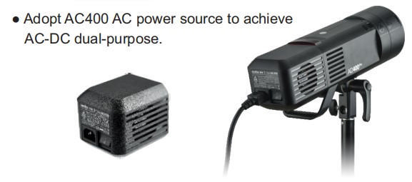 GODOX AC400, AC Adapter, Schwarz