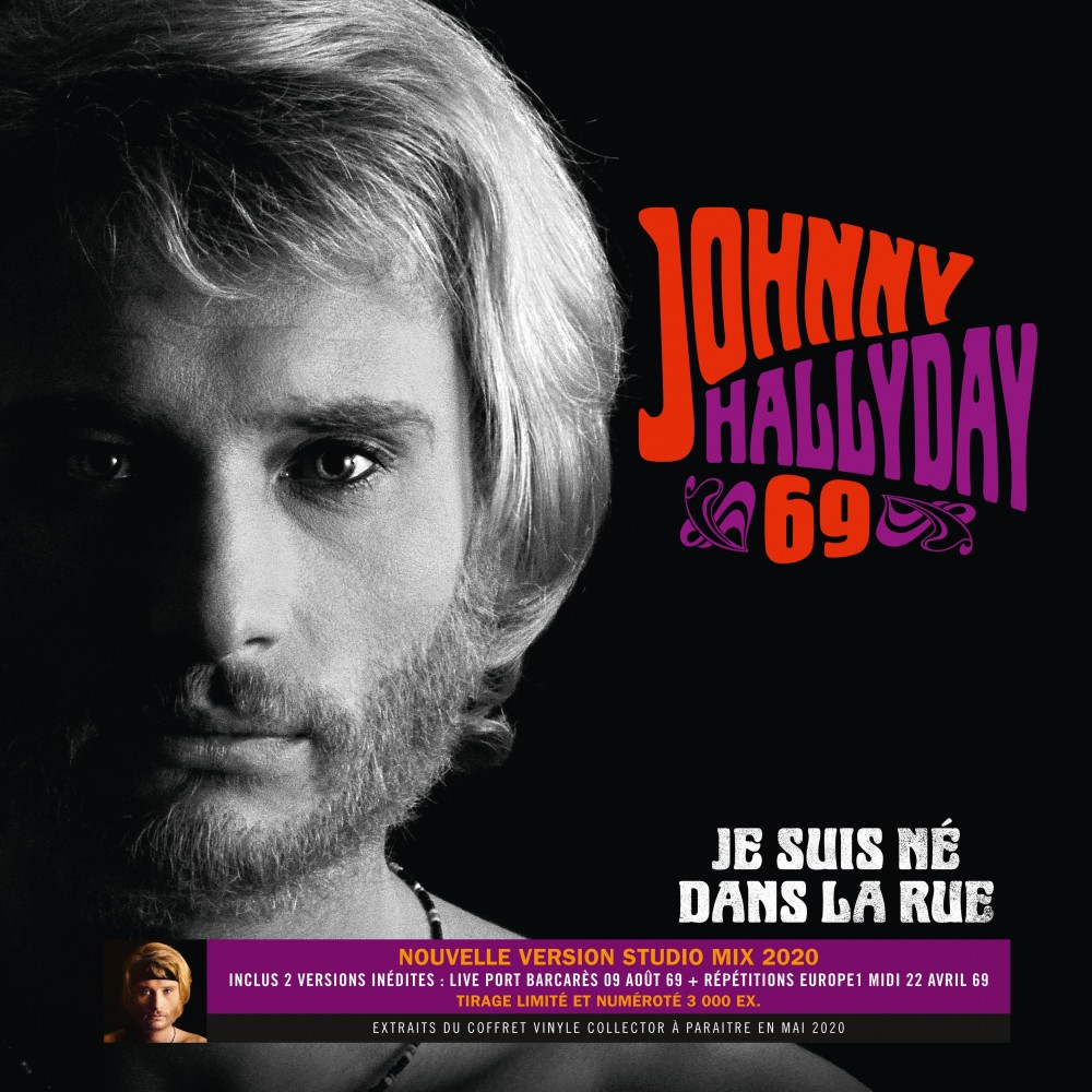 Albumhoes met Johnny Hallyday en tekst.