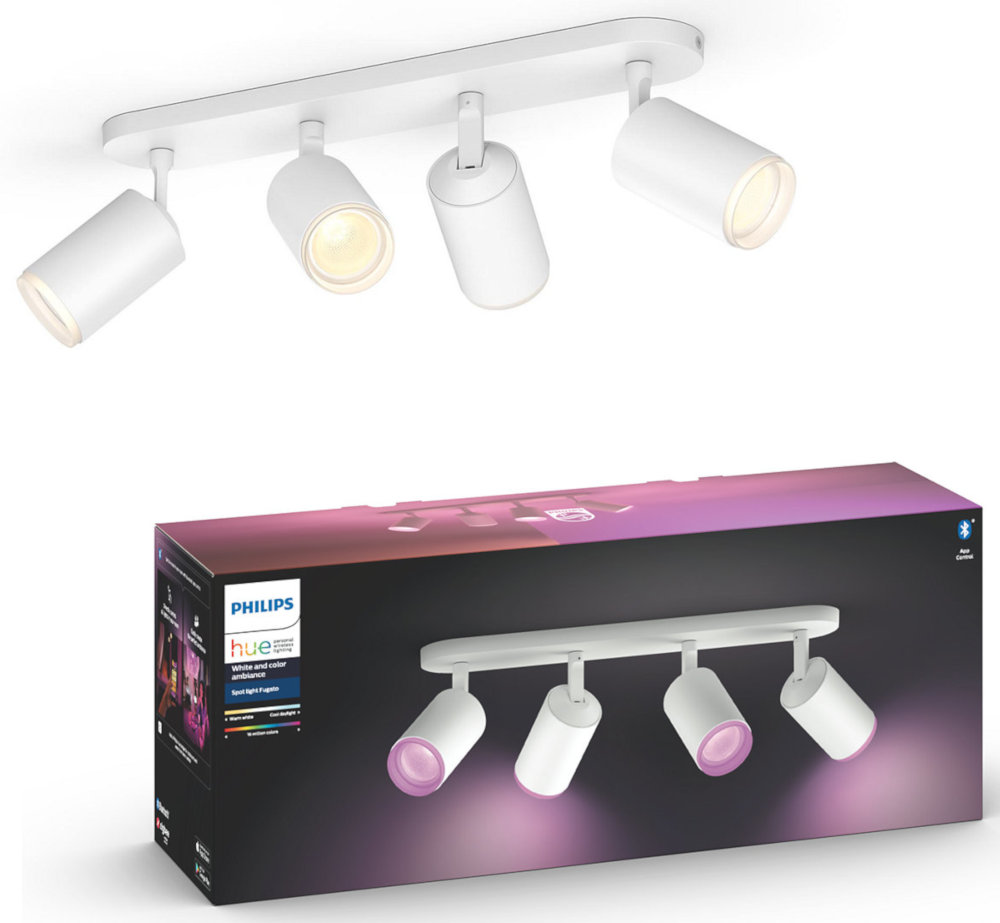 PHILIPS HUE Bluetooth Spot quadruple Fugato wit en gekleurd light (5063431P7)