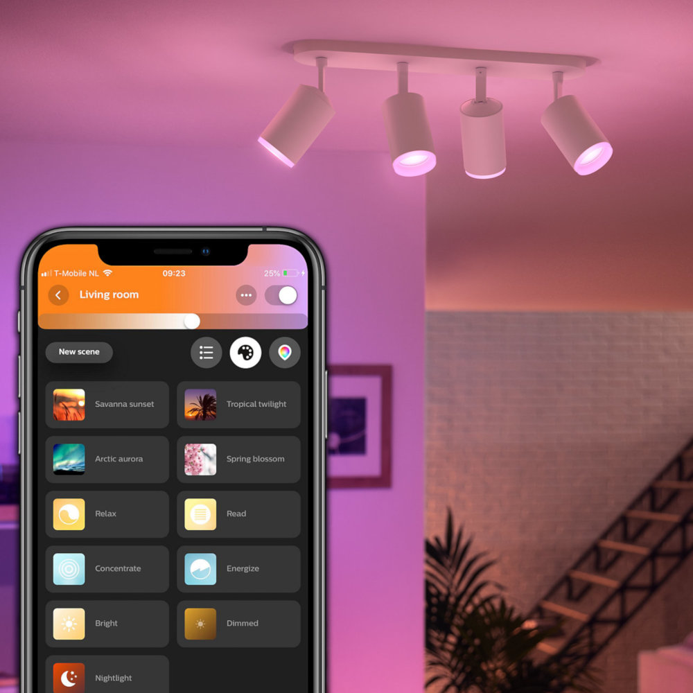 PHILIPS HUE Bluetooth Spot quadruple Fugato wit en gekleurd light (5063431P7)