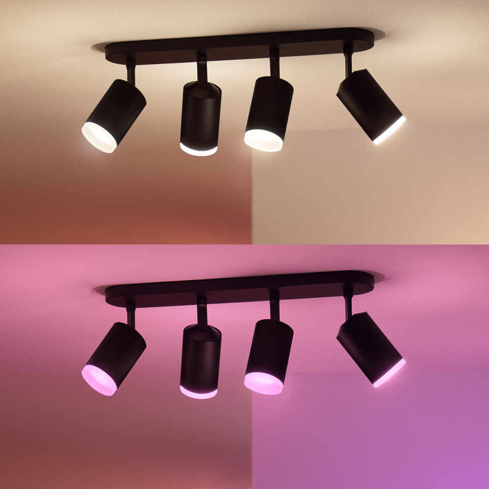 PHILIPS HUE Bluetooth Spot quadruple Fugato wit en gekleurd light (5063430P7)