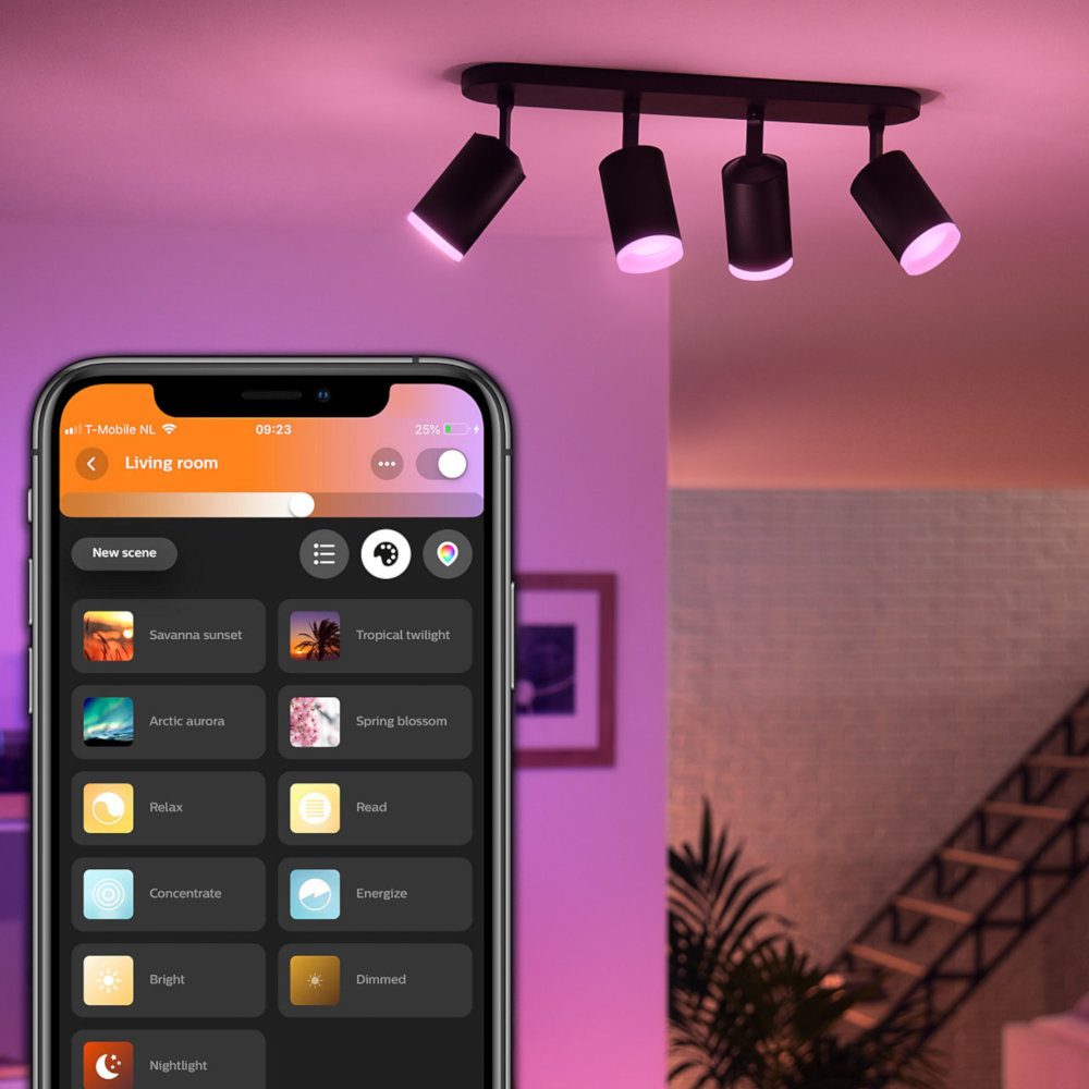 PHILIPS HUE Bluetooth Spot quadruple Fugato wit en gekleurd light (5063430P7)
