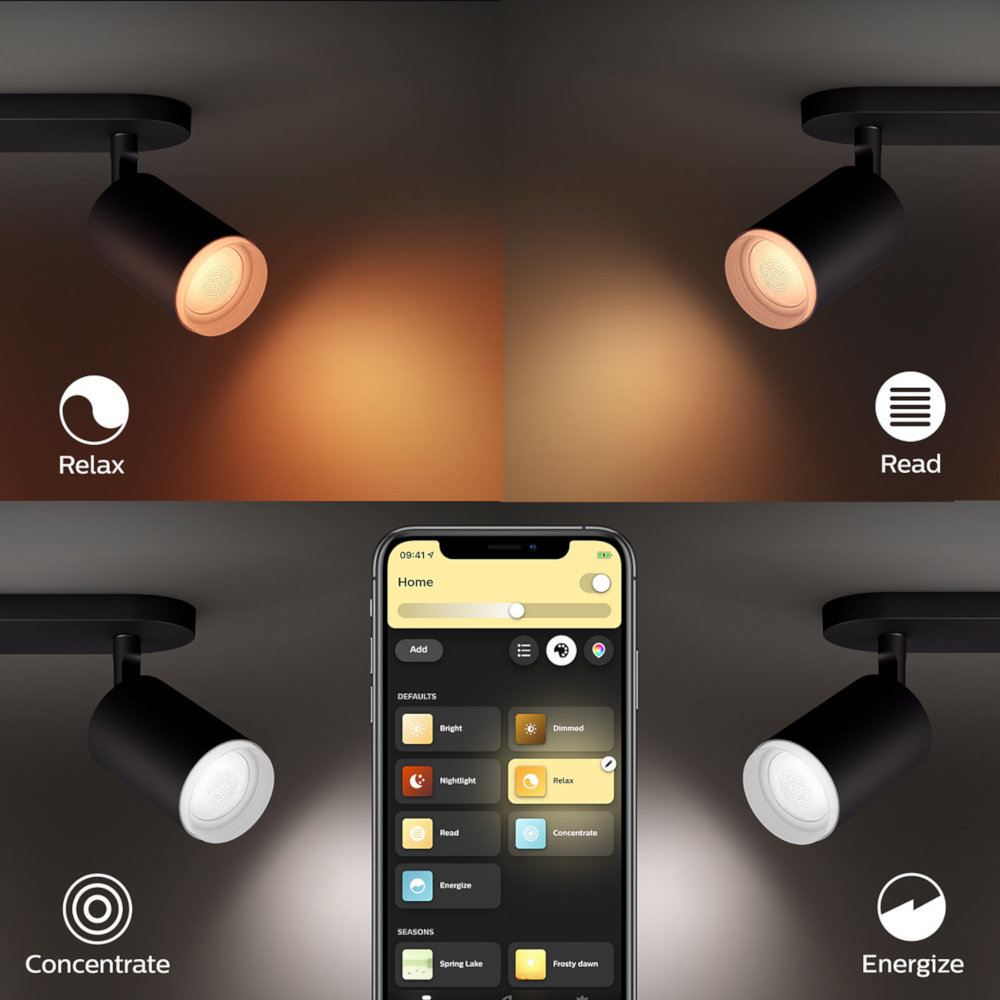 PHILIPS HUE Bluetooth Spot quadruple Fugato wit en gekleurd light (5063430P7)