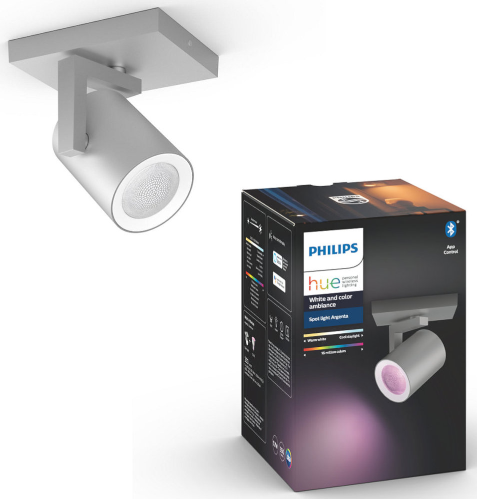 PHILIPS HUE Bluetooth Spot Argenta wit en gekleurd light (5062148P7)