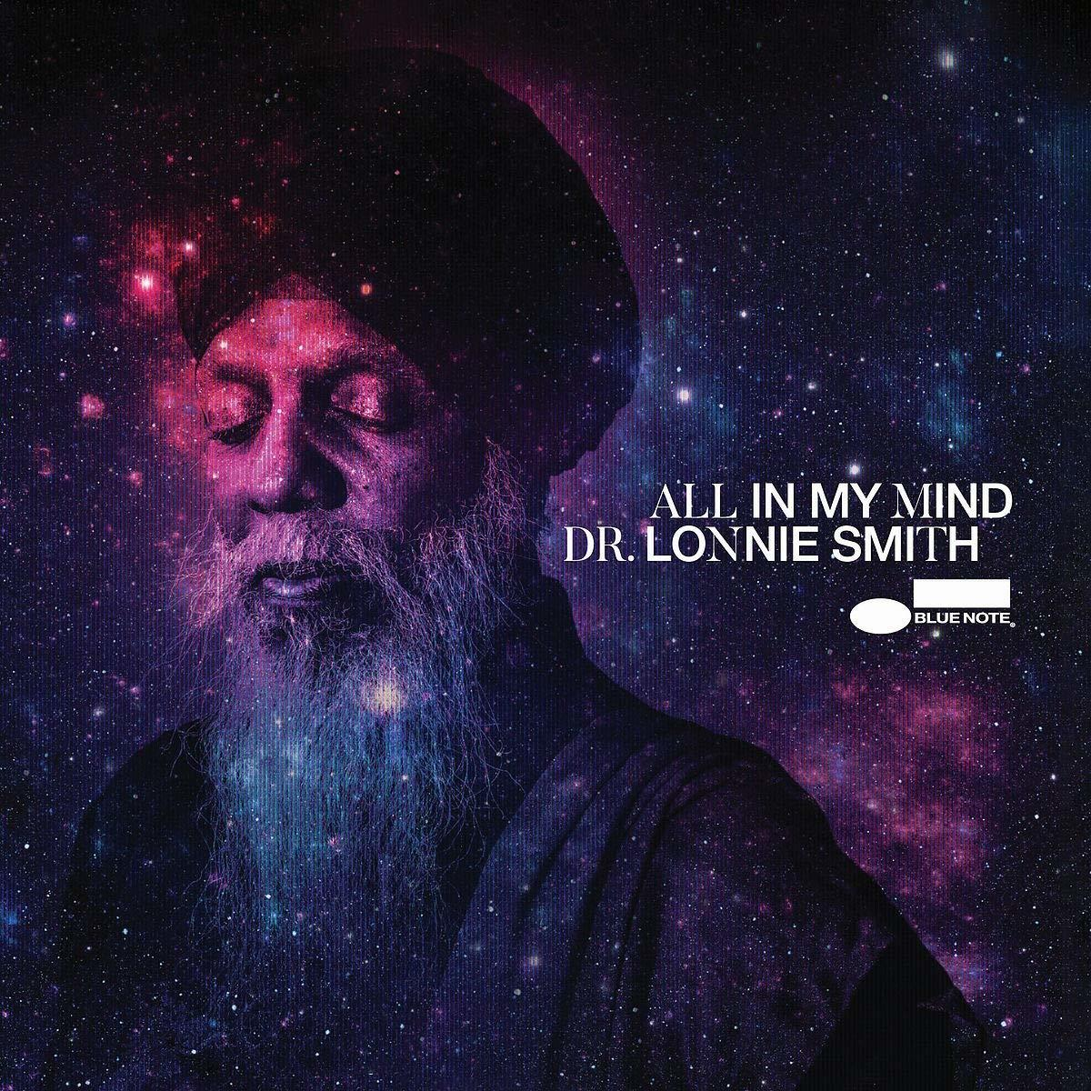 Album borító Osho arcával kozmikus háttérben, szöveg: All in My Mind.