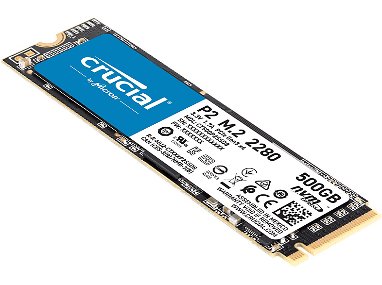 CRUCIAL P2 Festplatte, 500 GB SSD M.2 via PCIe, intern | MediaMarkt