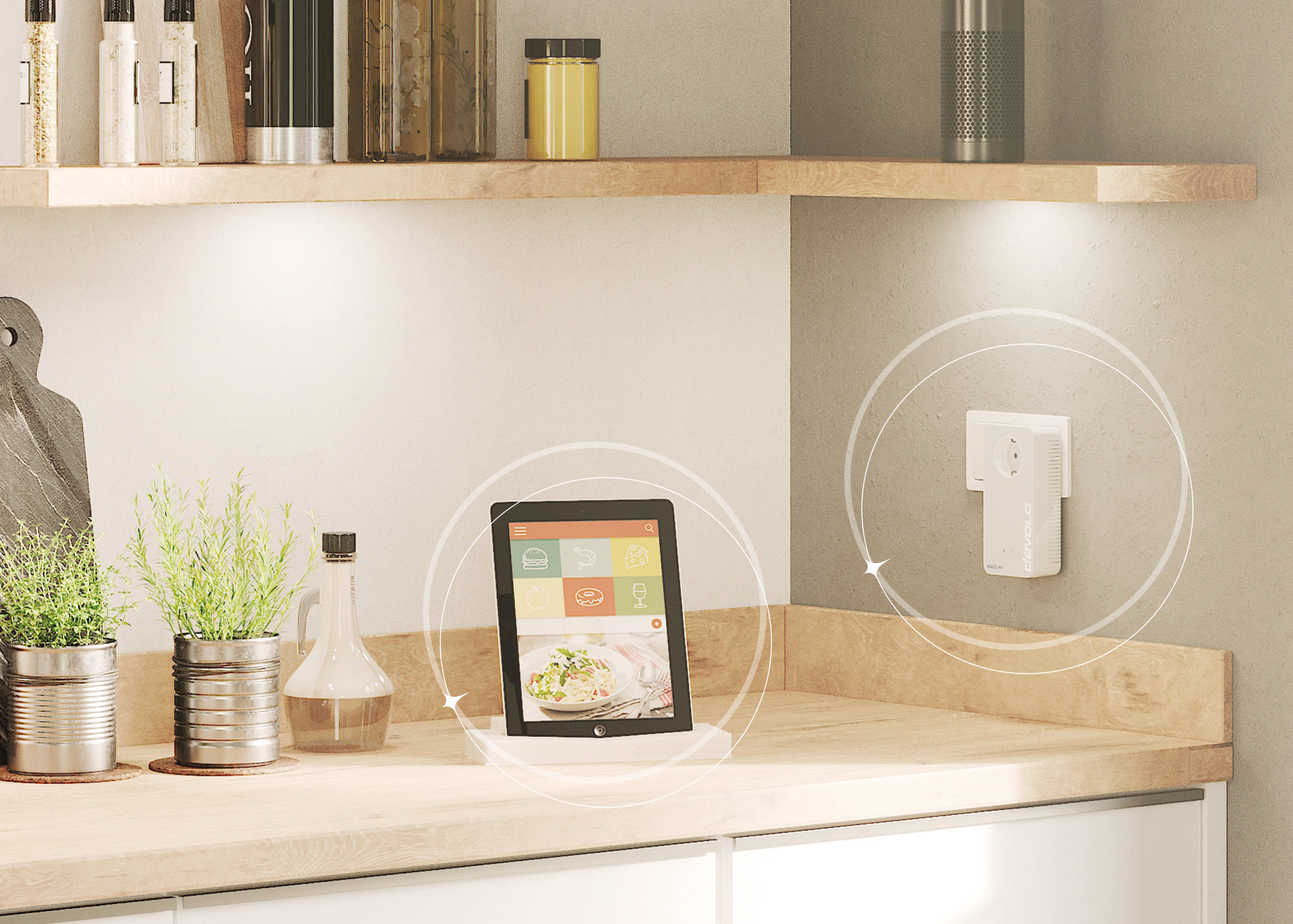 DEVOLO Magic 2 WiFi Starter Kit + Magic 1 WiFi Single Powerline Adapter 2400 Mbit/s Kabellos und Kabelgebunden