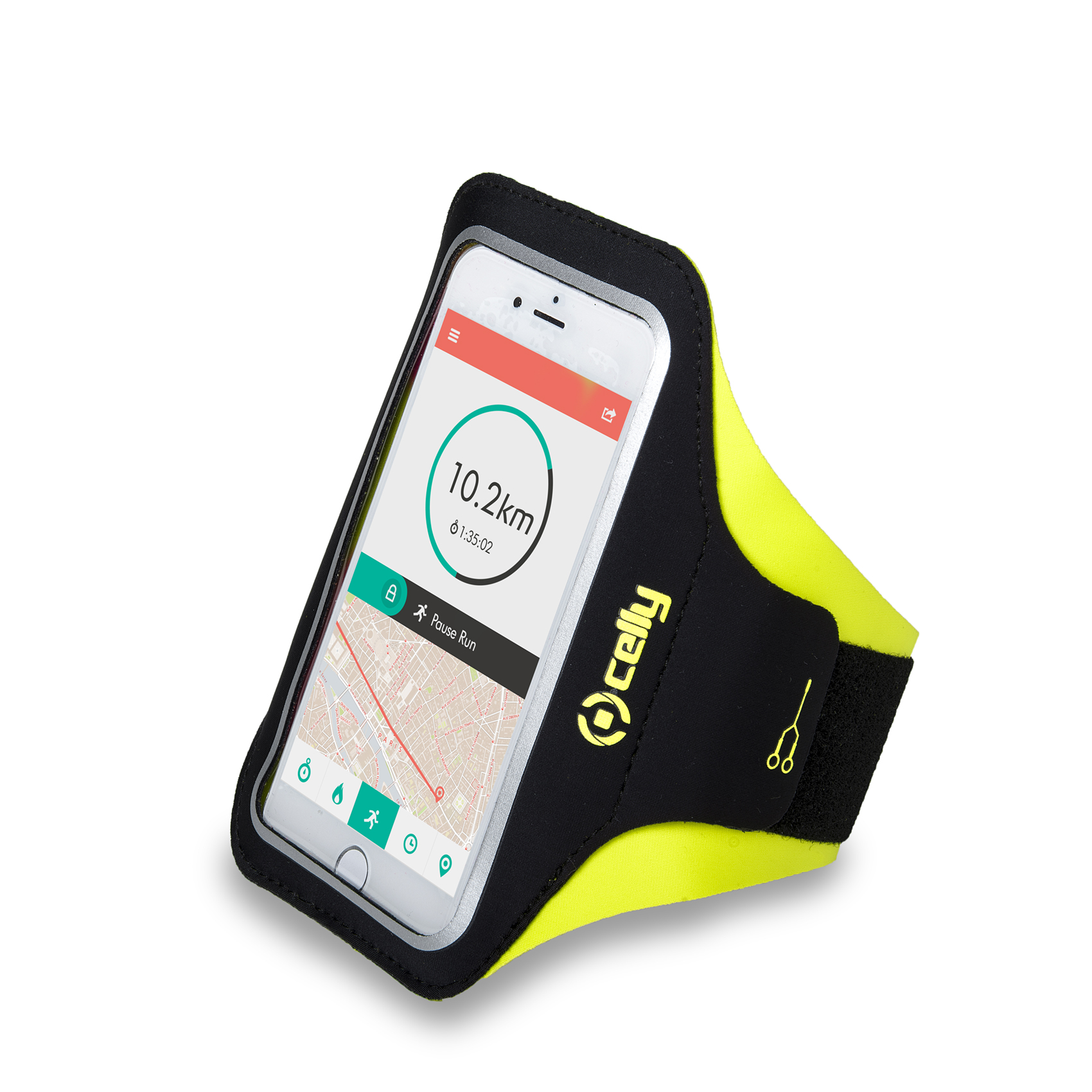Funda - Celly CELBR009  , Brazalete para Smartphones, Hats 5", Amarillo