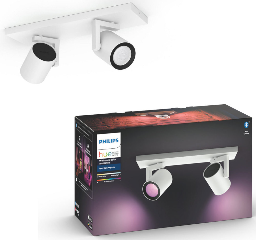 PHILIPS HUE Bluetooth Spot double Argenta wit en gekleurd light (5062231P7)
