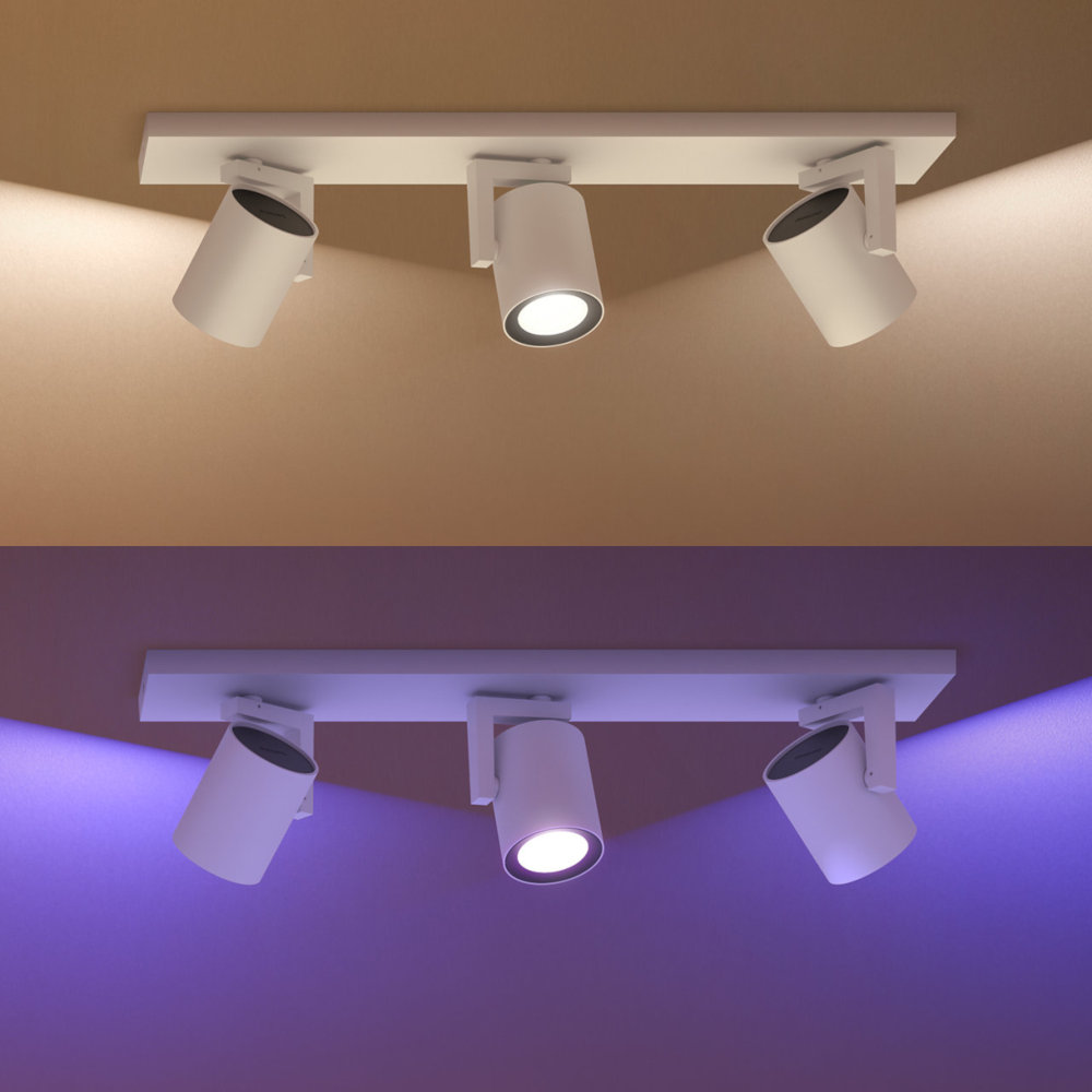 PHILIPS HUE Luminaire à 3 spots Smart Argenta RGB Blanc (5062331P7)