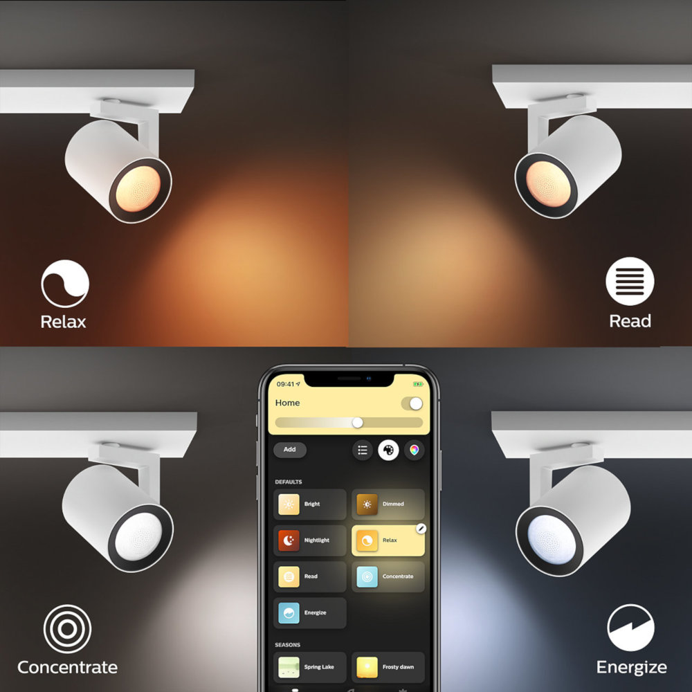 PHILIPS HUE Luminaire à 3 spots Smart Argenta RGB Blanc (5062331P7)