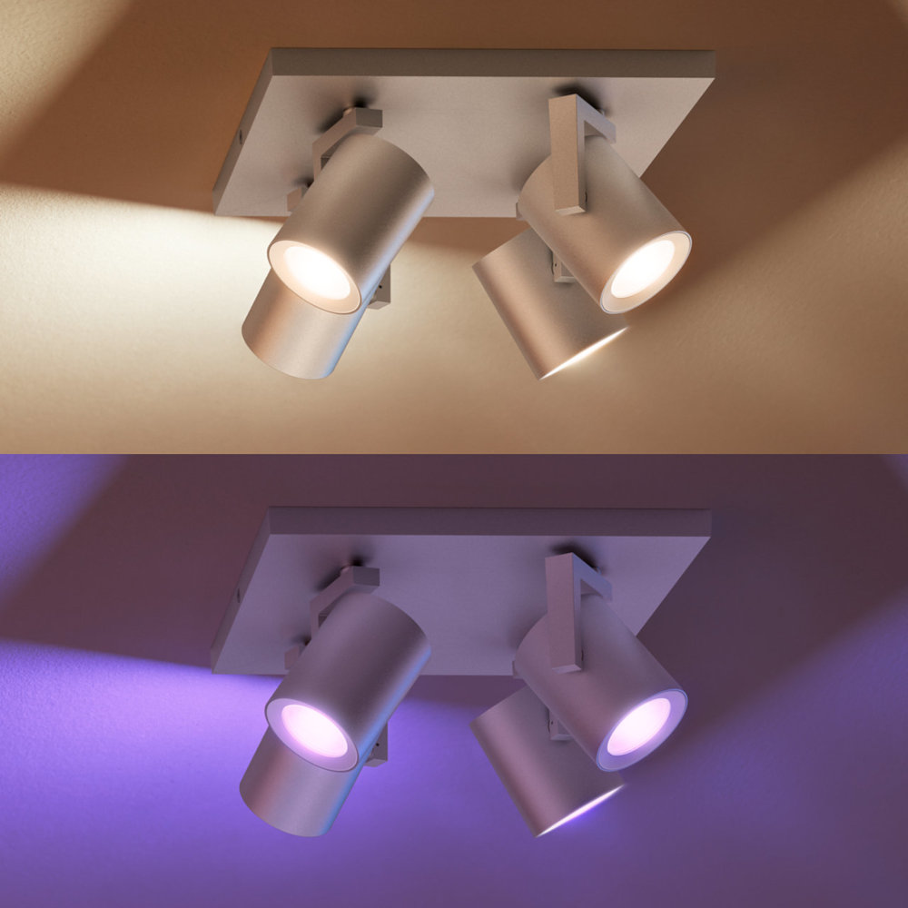 PHILIPS HUE Luminaire à 4 spots Smart Argenta RGB Argenté (5062448P7)