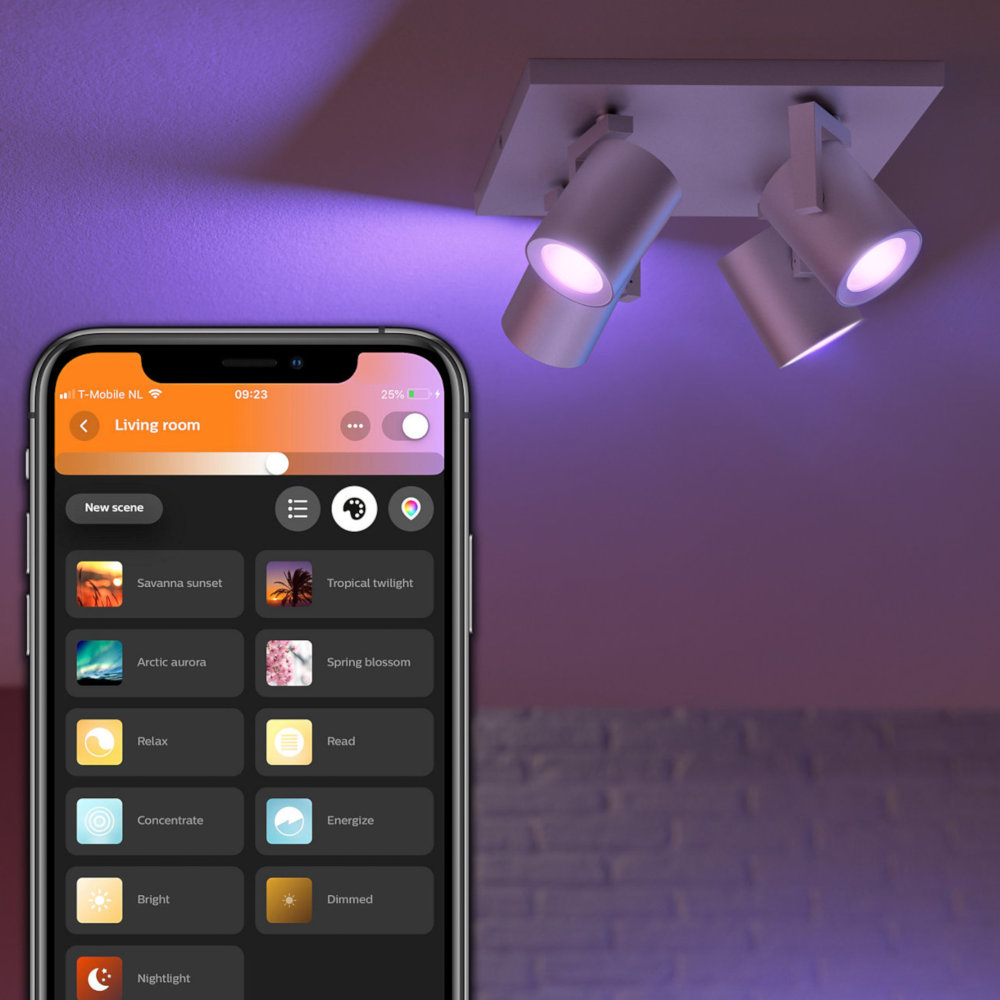 PHILIPS HUE Luminaire à 4 spots Smart Argenta RGB Argenté (5062448P7)