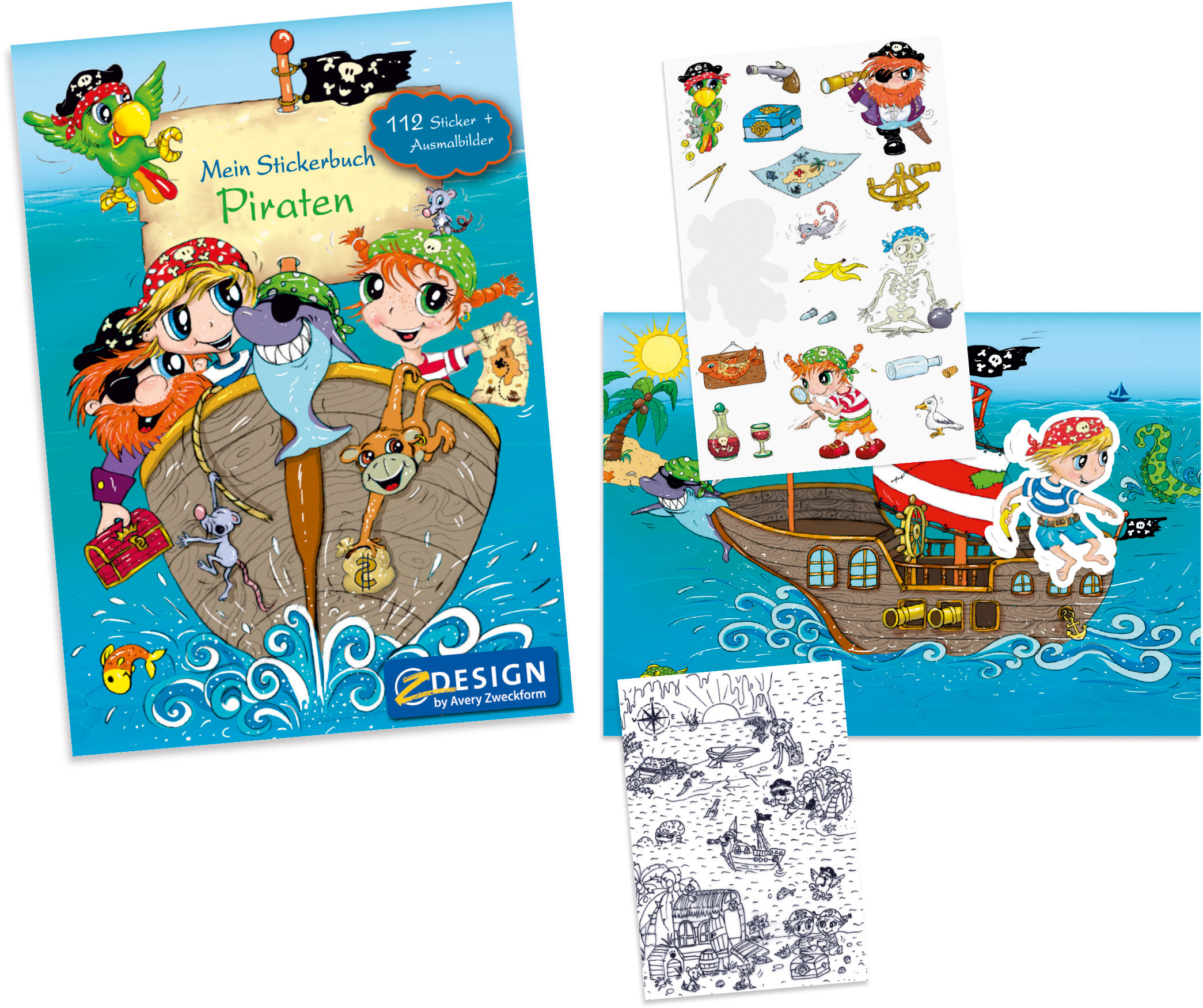 AVERY ZWECKFORM Kinder Sticker Spielbuch, bunt, 57797