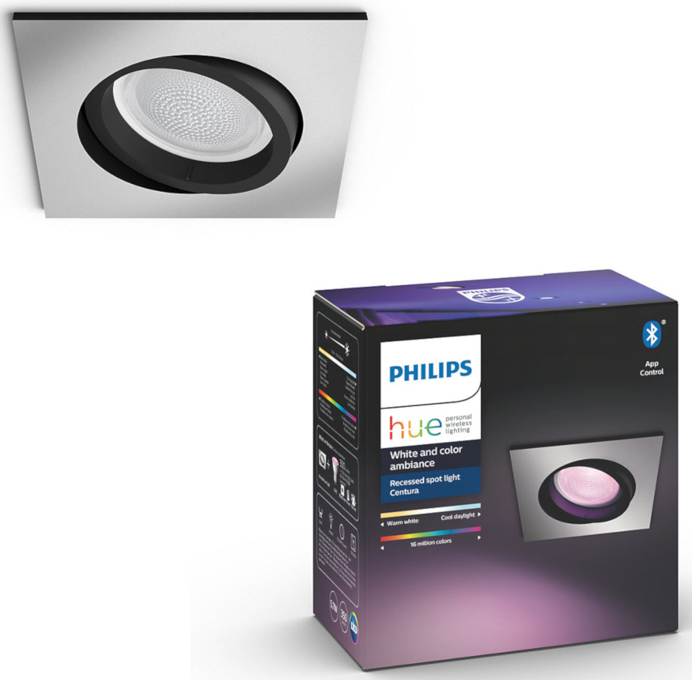 PHILIPS HUE Spot encastrable Smart Centura RGB Gris (5055148P7)
