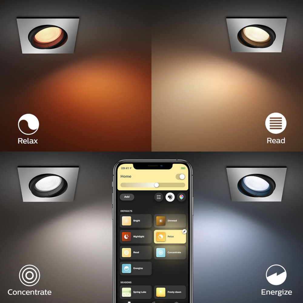 PHILIPS HUE Spot encastrable Smart Centura RGB Gris (5055148P7)