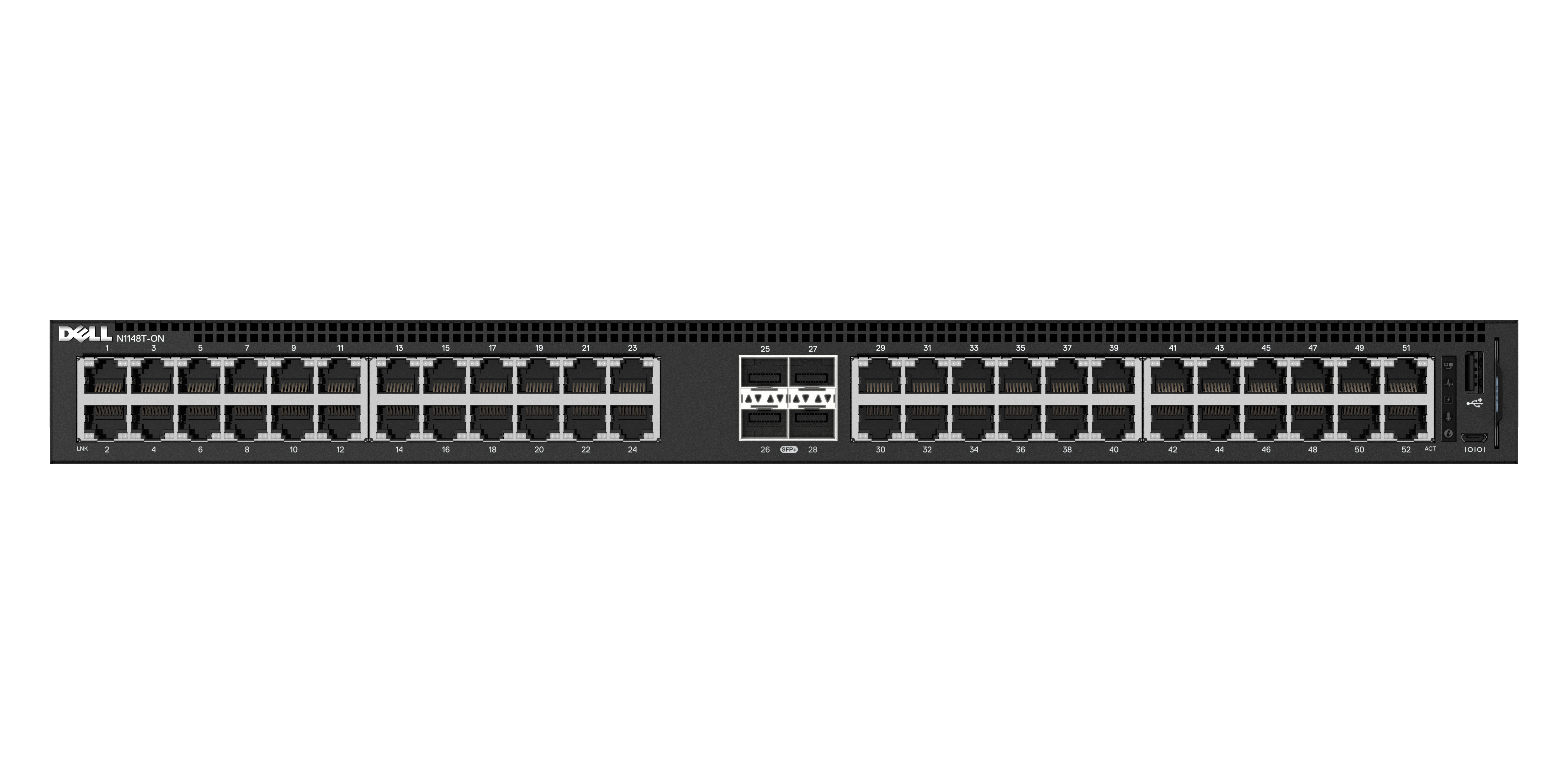 DELL 1148T-ON Gestionado L2 Gigabit Ethernet (10/100/1000) 1U Negro
