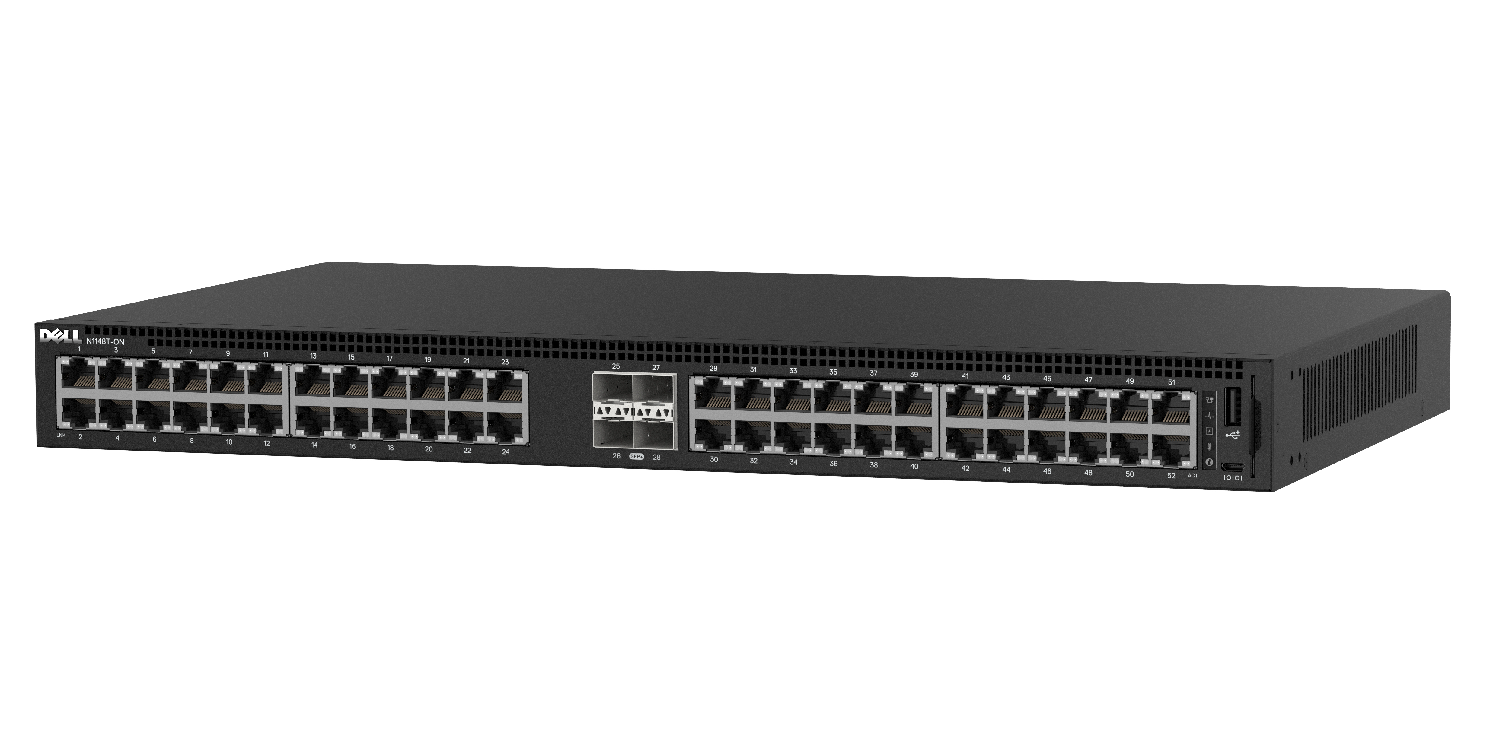 DELL 1148T-ON Gestionado L2 Gigabit Ethernet (10/100/1000) 1U Negro
