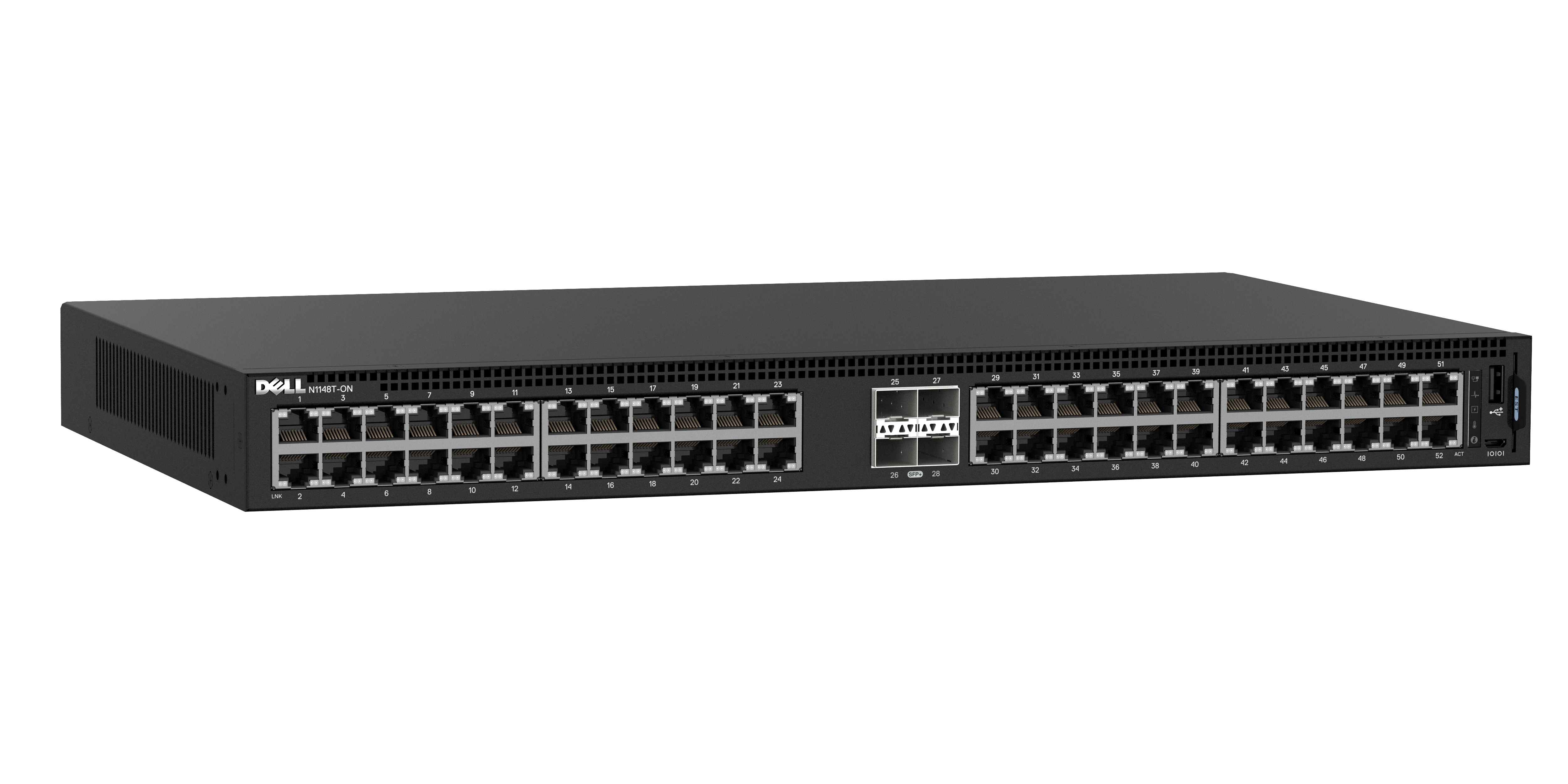 DELL 1148T-ON Gestionado L2 Gigabit Ethernet (10/100/1000) 1U Negro