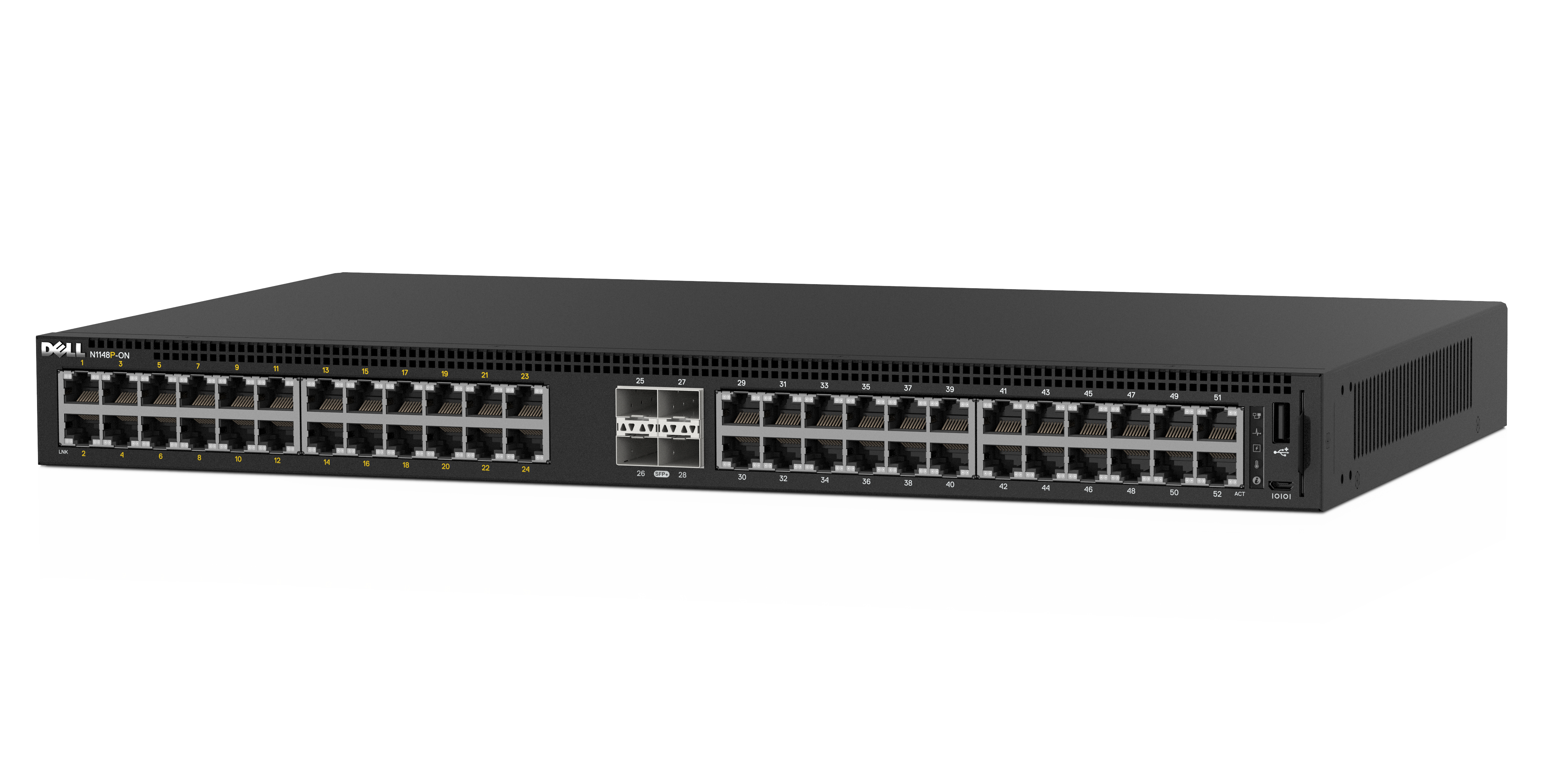 DELL 1148P-ON Gestionado L2 Gigabit Ethernet (10/100/1000) Energía sobre Ethernet (PoE) 1U Negro