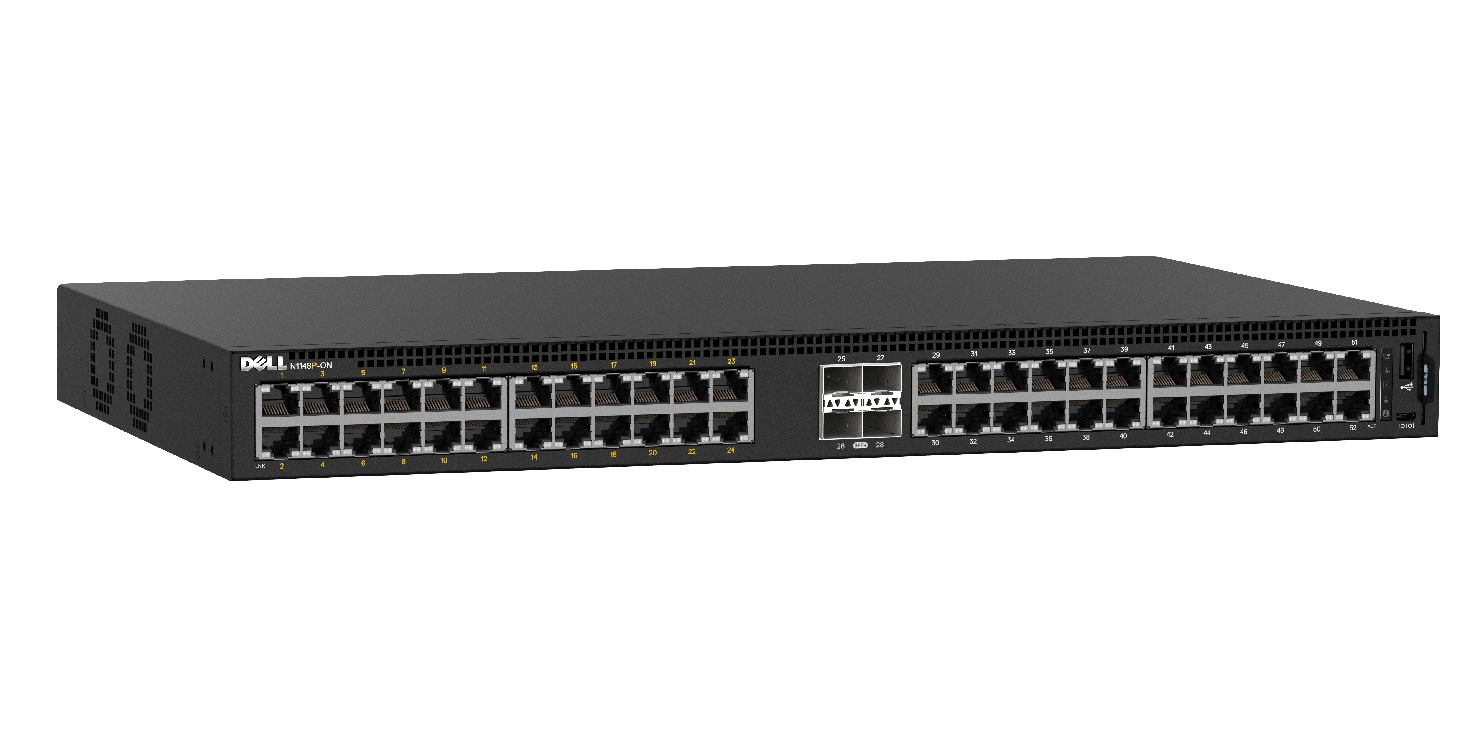 DELL 1148P-ON Gestionado L2 Gigabit Ethernet (10/100/1000) Energía sobre Ethernet (PoE) 1U Negro